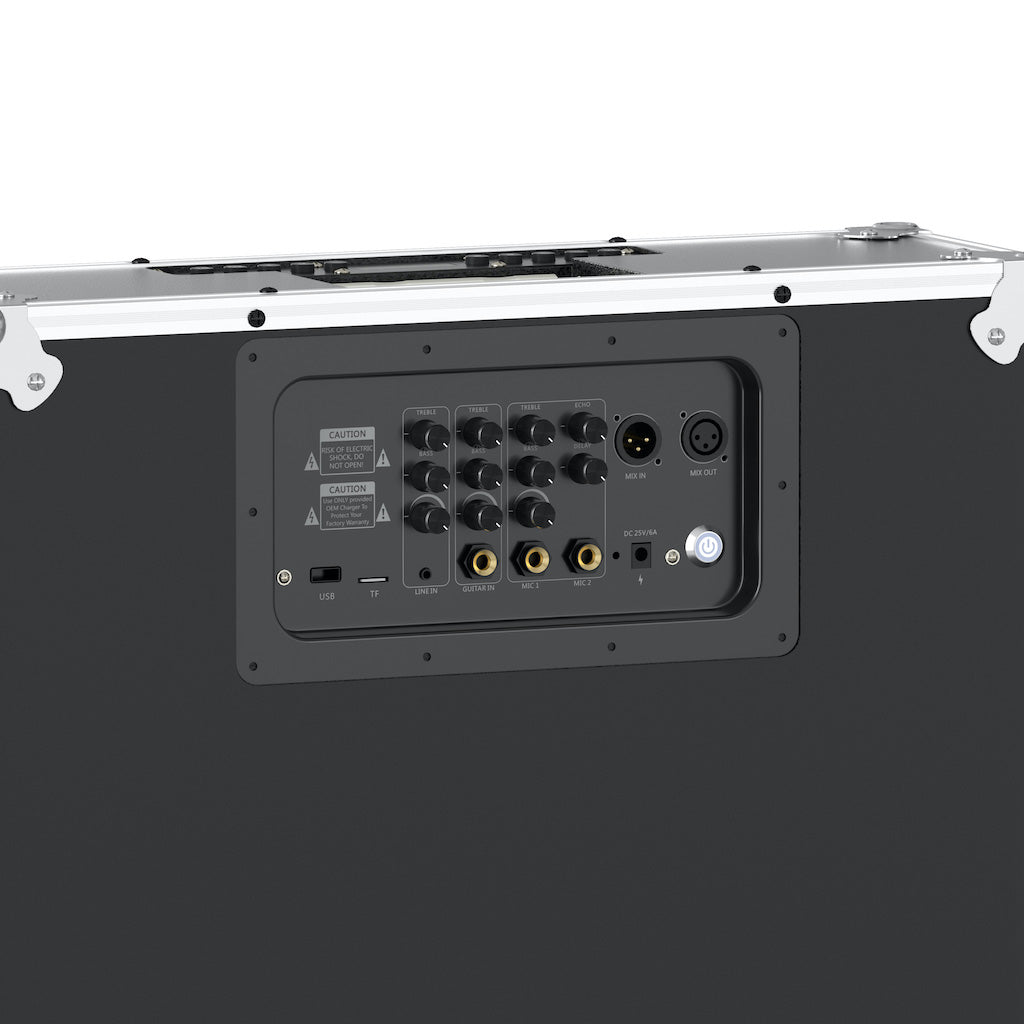 diodiy dj box professional music box speaker large woofer and two tweeters inside black with sliver edge powerful and adjustable sound advanced sound system customizable