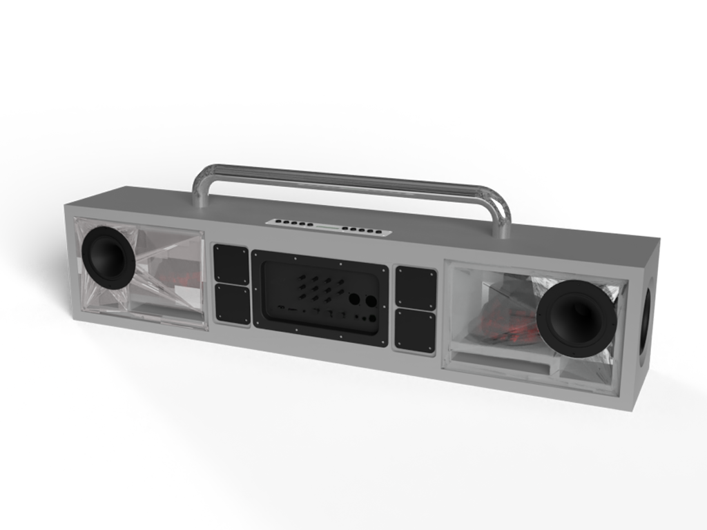 diodiy 120w sliver speaker with transparent acrylic boards on the side Two 6.5" woofers Two 5.5" bass boosted vibration basin Two 5" horn tweeters Four 2" mid-range tweeters customizable for any features and functions music adjustable high power full range speaker