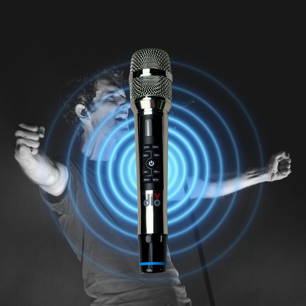 diodiy's wireless microphones sliver adjustable for treble bass volume and echo perfect for karaoke events parties stage going live UHF transmission technique