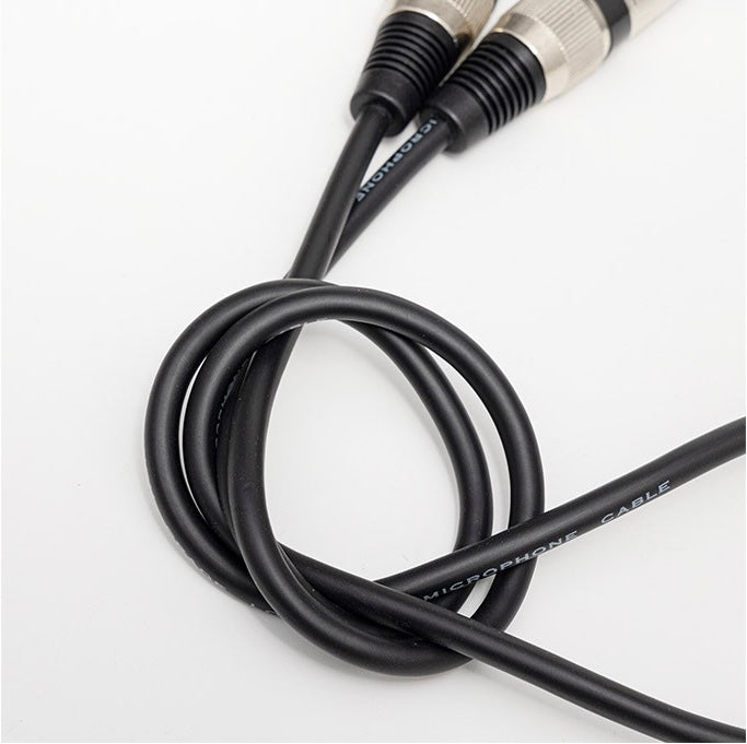 Set of audio cables with color-coded connectors on a white background; DIODIY XLR 3-pin male to female professional cables