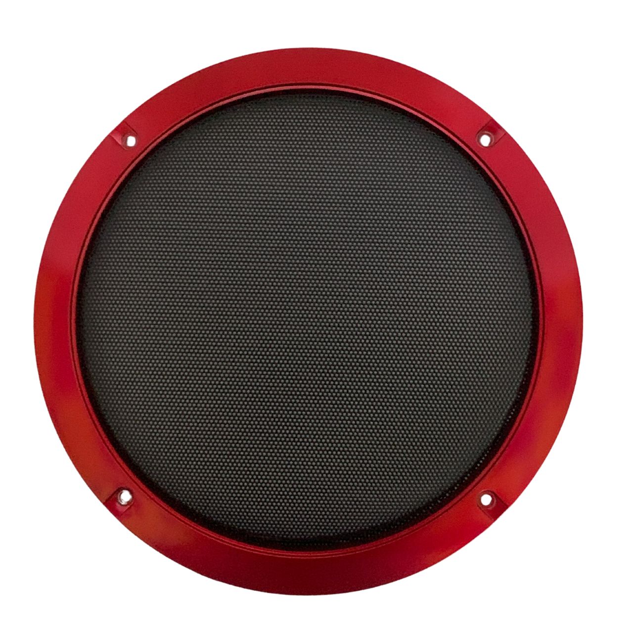 diodiy 8 inches red loudspeaker protector plastic metal-like circled speaker decoration customizable with black net durable