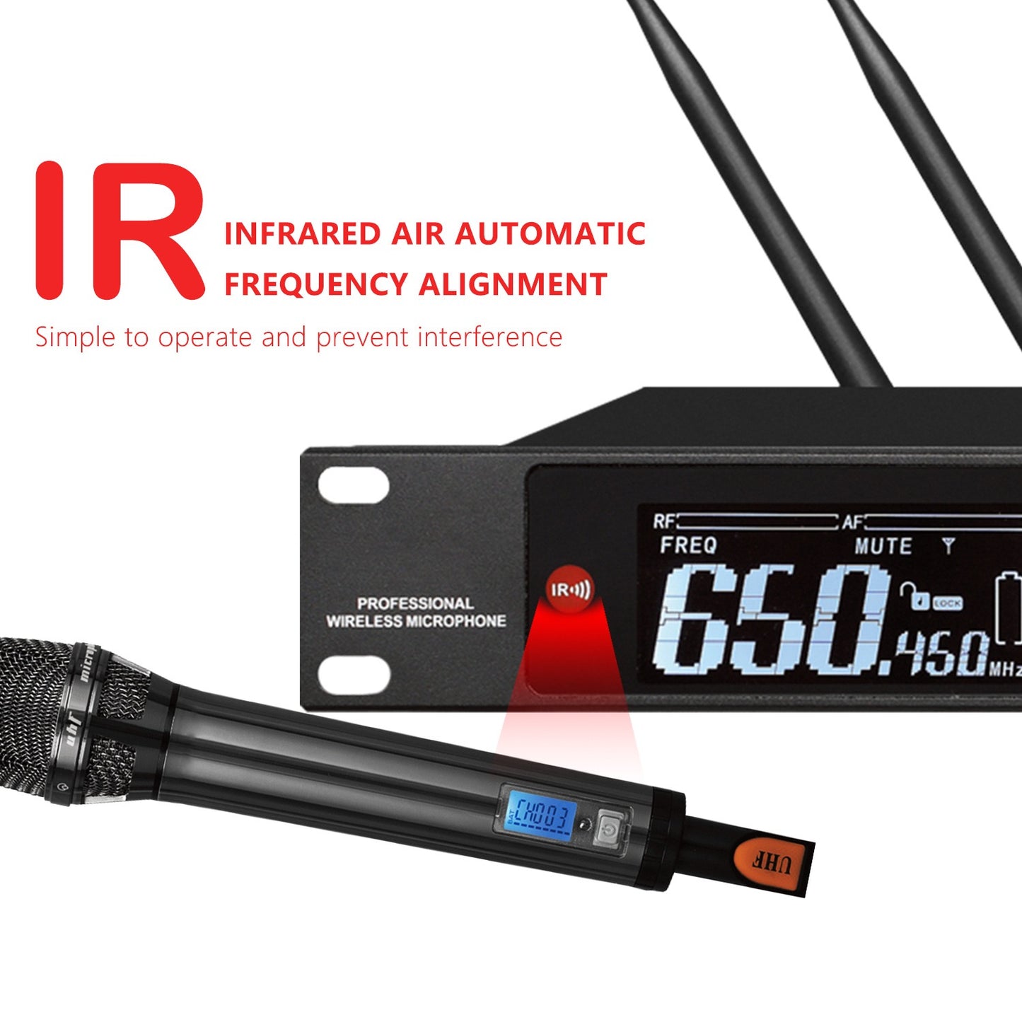 4 Channel Professional UHF Wireless Microphone System