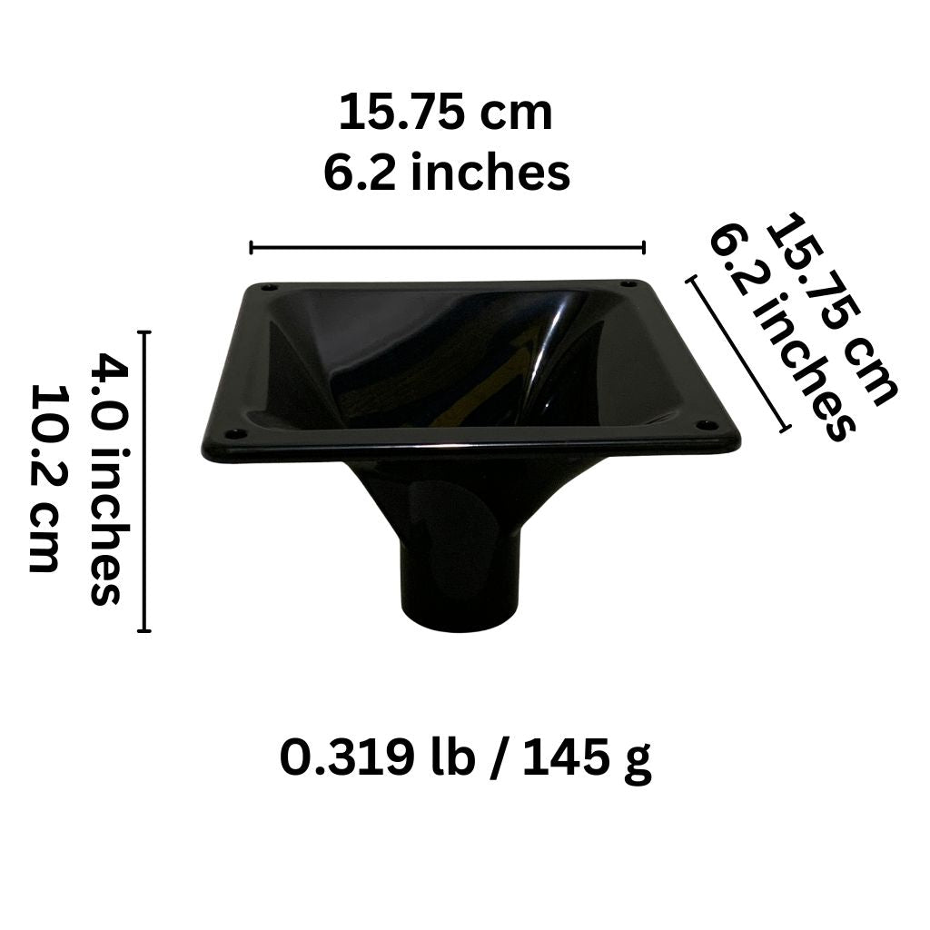 diodiy horn 2 square large curve black abs plastic durable smooth surface spiral