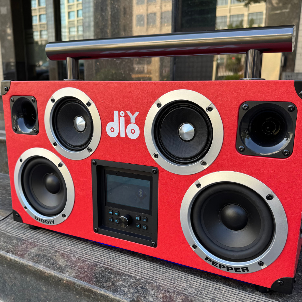 DIODIY PEPPER Speaker compact and powerful design with dual woofers that create immersive music experience portable bluetooth speaker three unique equalizers fully customizable